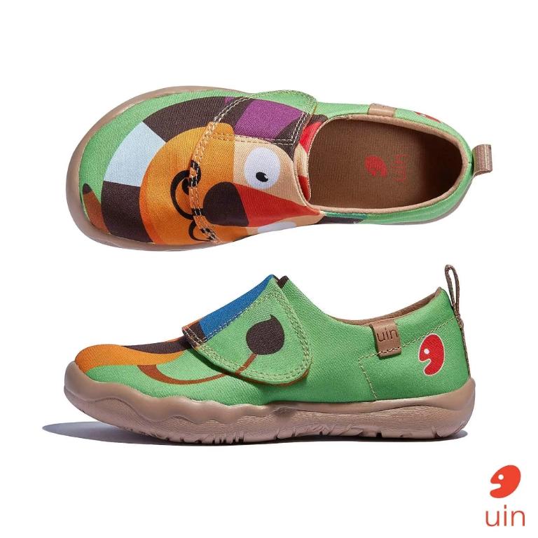 uin 西班牙原創設計 童鞋 黏帶 帆布鞋 大頭獅子彩繪休閒鞋K1010050