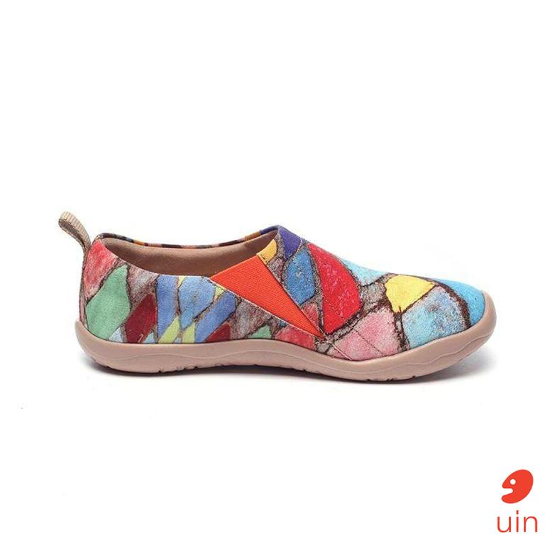 uin 西班牙原創設計 女鞋 帆布鞋 懶人鞋 時間遺產彩繪休閒鞋91012006