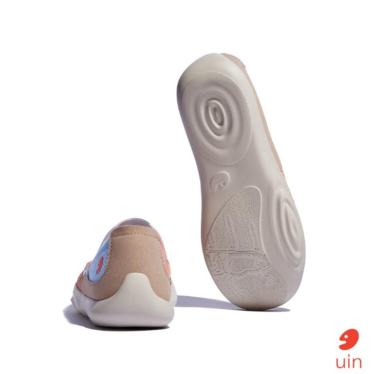 uin 西班牙原創設計 女鞋 帆布鞋 懶人鞋 樂褔鞋 日落之海彩繪休閒鞋W1950639