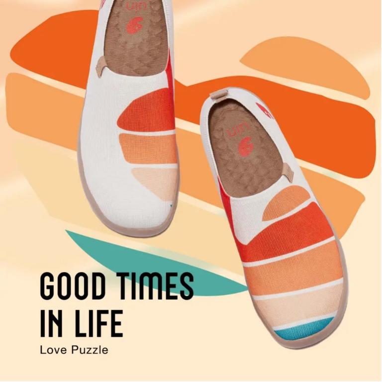 uin 西班牙原創設計 女鞋 帆布鞋 懶人鞋 愛意拼湊彩繪休閒鞋W1010572