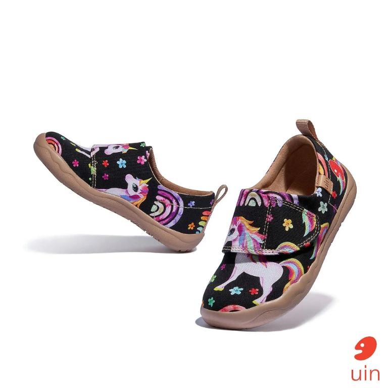 uin西班牙原創設計 童鞋 黏帶 帆布鞋 夢嶼獨角獸彩繪休閒鞋K1010045
