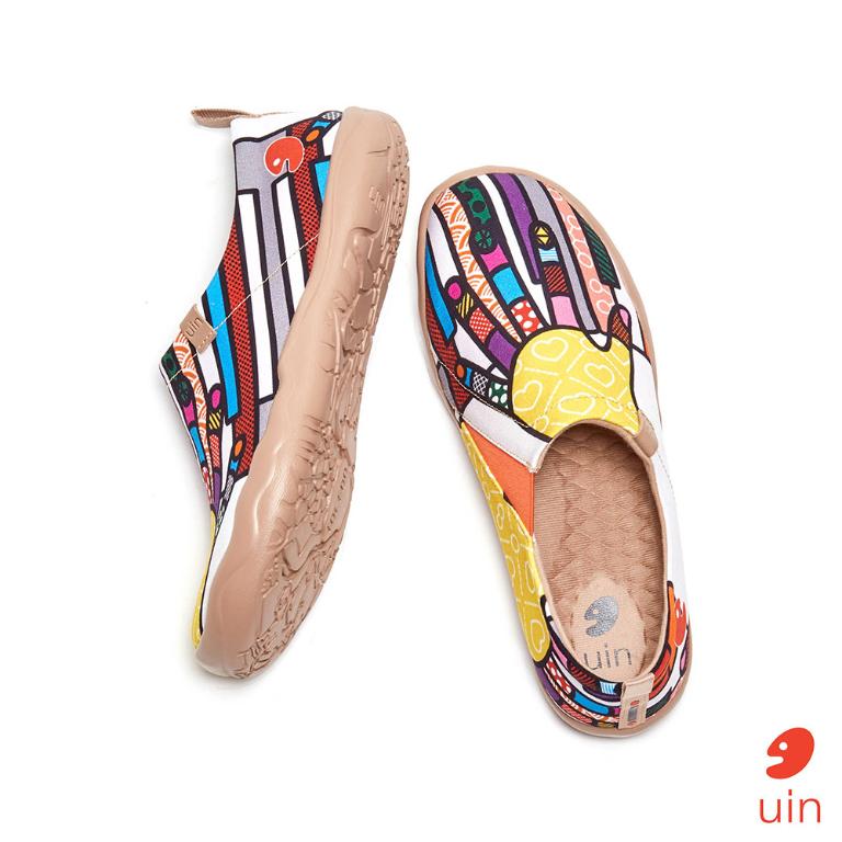 uin 西班牙原創設計 女鞋 帆布鞋 懶人鞋 鋼琴手彩繪休閒鞋W1109417