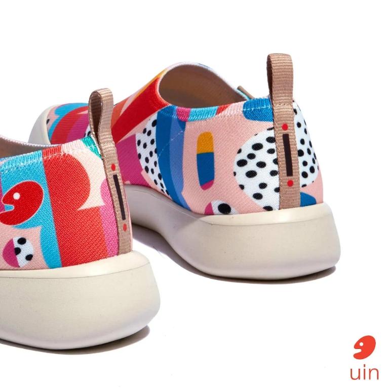 uin 西班牙原創設計 女鞋 帆布鞋 懶人鞋 快樂崇拜2彩繪休閒鞋W1010769