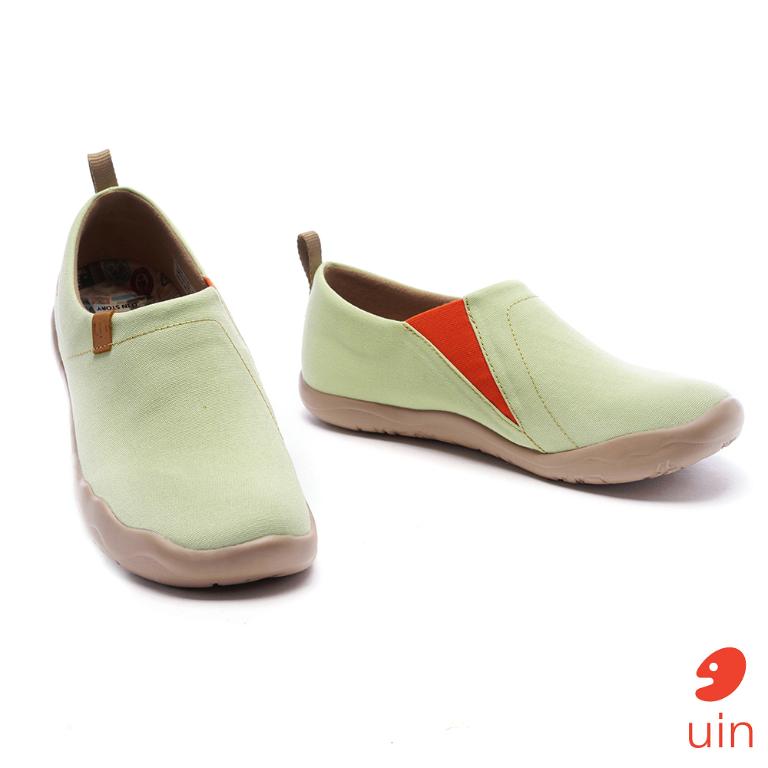 uin 西班牙原創設計 女鞋 帆布鞋 懶人鞋 托萊多素色淺綠休閒鞋W0101049