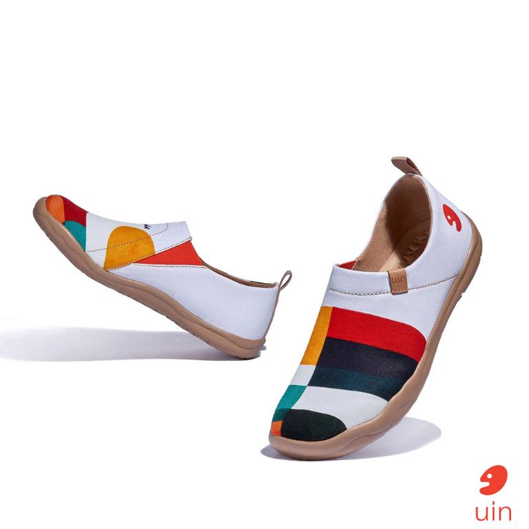 uin 西班牙原創設計 男鞋 帆布鞋 懶人鞋 延伸彩繪休閒鞋M1010393