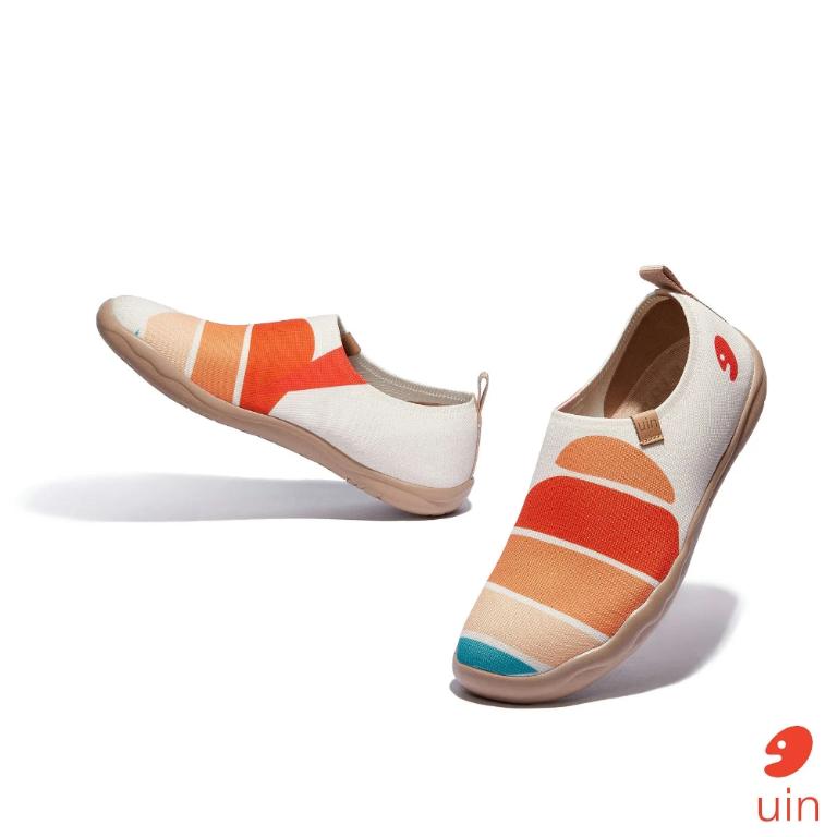 uin 西班牙原創設計 女鞋 帆布鞋 懶人鞋 愛意拼湊彩繪休閒鞋W1010572