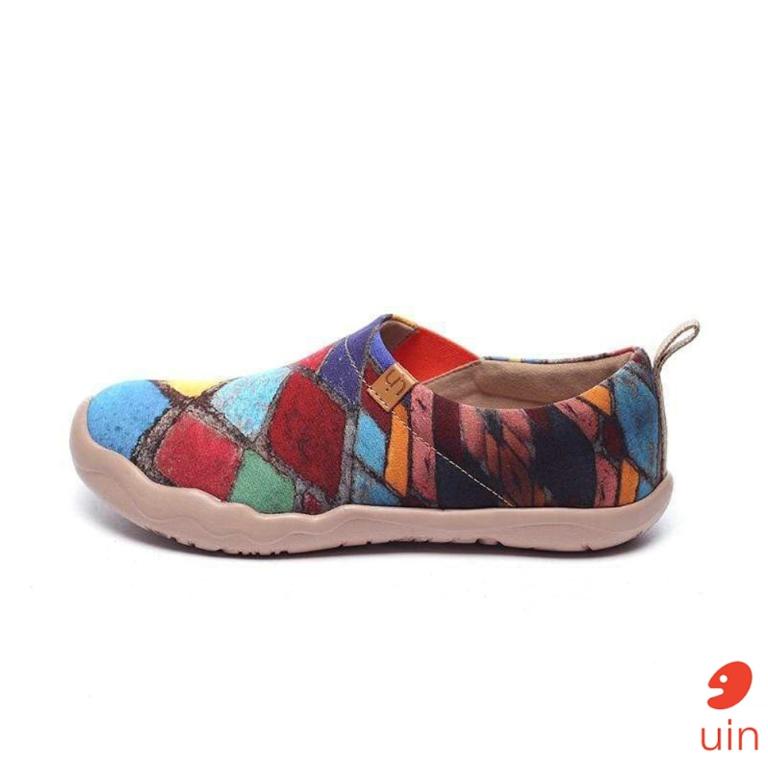 uin 西班牙原創設計 女鞋 帆布鞋 懶人鞋 時間遺產彩繪休閒鞋91012006