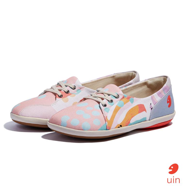 uin 西班牙原創設計 女鞋 帆布鞋 懶人鞋 伊利特2植物彩紋彩繪休閒鞋W1620748