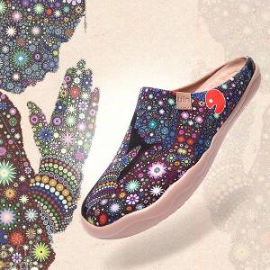 uin 西班牙原創設計 女鞋 半包鞋 半拖鞋 帆布鞋 懶人鞋 許願彩繪休閒鞋W1122574