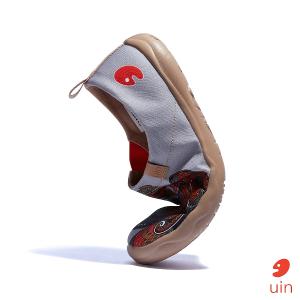 uin 西班牙原創設計 男鞋 帆布鞋 懶人鞋 獵鷹彩繪休閒鞋M1010368