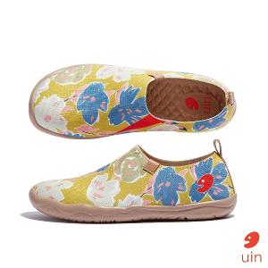 uin 西班牙原創設計 女鞋 帆布鞋 懶人鞋 野花清香彩繪休閒鞋W1010555