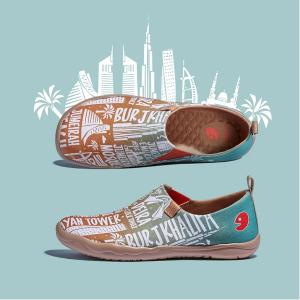 uin 西班牙原創設計 女鞋 帆布鞋 懶人鞋 相約迪拜彩繪休閒鞋W1010583