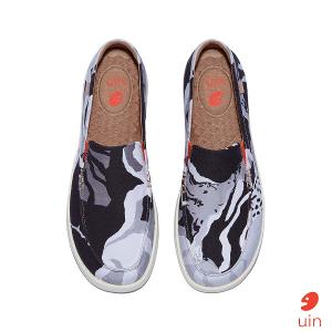uin 西班牙原創設計 男鞋 帆布鞋 懶人鞋 樂褔鞋 虎紋幻象彩繪休閒鞋M1960417
