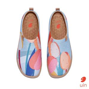 uin 西班牙原創設計 女鞋 帆布鞋 懶人鞋 夢幻鬱金香彩繪休閒鞋W1010588