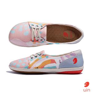 uin 西班牙原創設計 女鞋 帆布鞋 懶人鞋 伊利特2植物彩紋彩繪休閒鞋W1620748