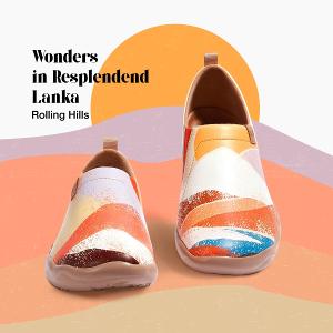 uin 西班牙原創設計 女鞋 懶人鞋 多彩山彩繪休閒鞋W1010350