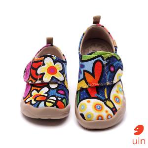 uin 西班牙原創設計  童鞋 黏帶 帆布鞋 春暖彩繪休閒鞋K0101011