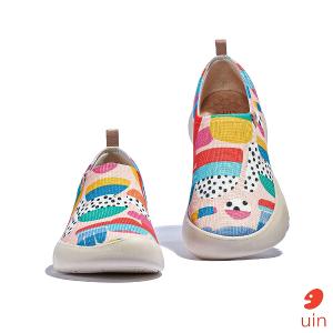 uin 西班牙原創設計 女鞋 帆布鞋 懶人鞋 快樂崇拜2彩繪休閒鞋W1010769