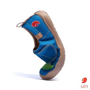 uin 西班牙原創設計 童鞋 黏帶 帆布鞋 猴子與鱷魚彩繪休閒鞋K1010052