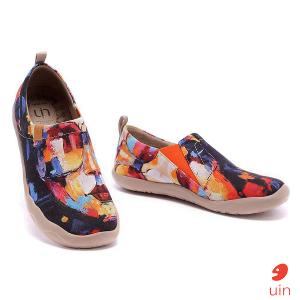 uin 西班牙原創設計 女鞋 帆布鞋 懶人鞋 小魔女彩繪休閒鞋W0101003