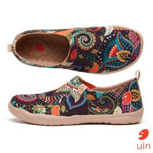 uin 西班牙原創設計 女鞋 帆布鞋 懶人鞋 繁花之境彩繪休閒鞋W1010042