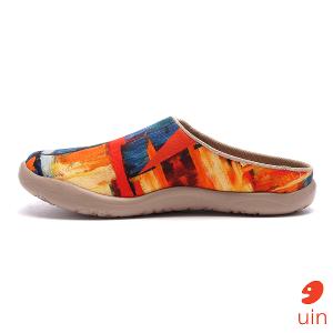 uin 西班牙原創設計 女鞋 帆布鞋 懶人鞋 半包鞋 半拖鞋 色猜彩繪休閒鞋W0107067