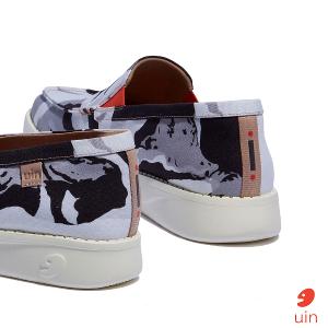 uin 西班牙原創設計 男鞋 帆布鞋 懶人鞋 樂褔鞋 虎紋幻象彩繪休閒鞋M1960417