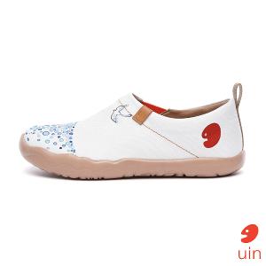 uin 西班牙原創設計 女鞋 帆布鞋 懶人鞋 飛翔的魚彩繪休閒鞋W0101040