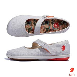 uin 西班牙原創設計 女鞋 帆布鞋 懶人鞋 伊利特3樺樹灰素色休閒鞋W1620754
