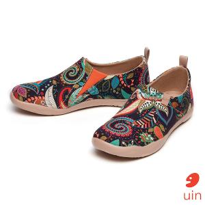 uin 西班牙原創設計 女鞋 帆布鞋 懶人鞋 繁花之境彩繪休閒鞋W1010042
