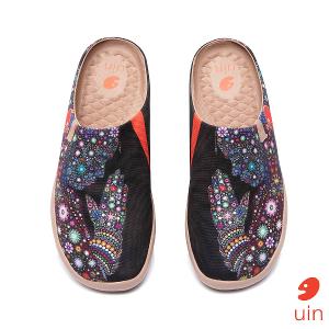 uin 西班牙原創設計 女鞋 半包鞋 半拖鞋 帆布鞋 懶人鞋 許願彩繪休閒鞋W1122574