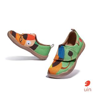 uin 西班牙原創設計 童鞋 黏帶 帆布鞋 大頭獅子彩繪休閒鞋K1010050