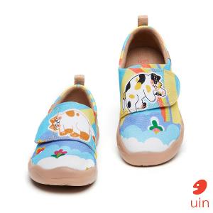 uin 西班牙原創設計  童鞋 黏帶 帆布鞋 肥貓美夢彩繪休閒鞋K1010013