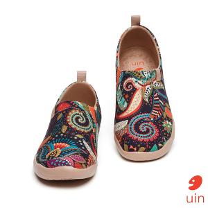 uin 西班牙原創設計 女鞋 帆布鞋 懶人鞋 繁花之境彩繪休閒鞋W1010042