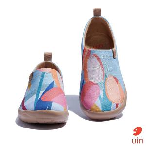 uin 西班牙原創設計 女鞋 帆布鞋 懶人鞋 夢幻鬱金香彩繪休閒鞋W1010588