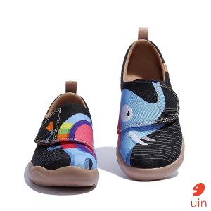 uin 西班牙原創設計 童鞋 黏帶 帆布鞋 藍色大象彩繪休閒鞋K1010051