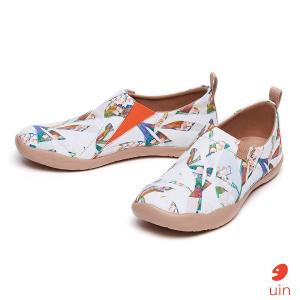 uin 西班牙原創設計 女鞋 帆布鞋 懶人鞋 影綽鈴蘭彩繪休閒鞋W1010066