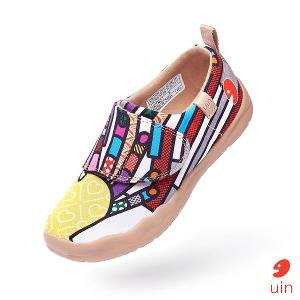 uin 西班牙原創設計 童鞋 黏帶 帆布鞋 鋼琴手彩繪休閒鞋K1109146