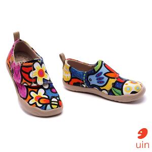 uin 西班牙原創設計  童鞋 黏帶 帆布鞋 春暖彩繪休閒鞋K0101011