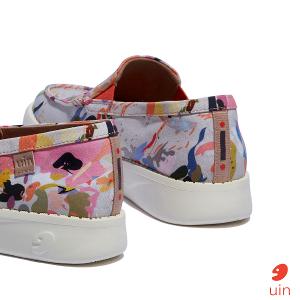 uin 西班牙原創設計 女鞋 帆布鞋 懶人鞋 樂褔鞋 彩色紋身彩繪休閒鞋W1960646