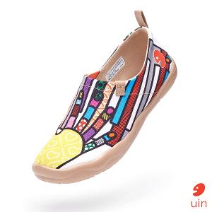 uin 西班牙原創設計 女鞋 帆布鞋 懶人鞋 鋼琴手彩繪休閒鞋W1109417