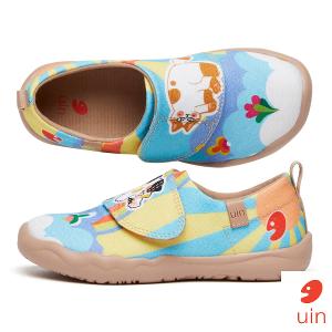 uin 西班牙原創設計  童鞋 黏帶 帆布鞋 肥貓美夢彩繪休閒鞋K1010013