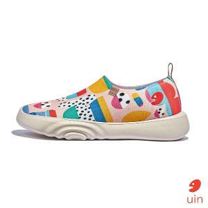 uin 西班牙原創設計 女鞋 帆布鞋 懶人鞋 快樂崇拜2彩繪休閒鞋W1010769