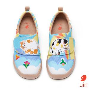 uin 西班牙原創設計  童鞋 黏帶 帆布鞋 肥貓美夢彩繪休閒鞋K1010013