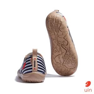 uin 西班牙原創設計 女鞋 帆布鞋 懶人鞋 條紋花開彩繪休閒鞋W1010561