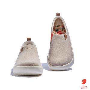 uin西班牙原創設計 女鞋 帆布鞋 懶人鞋 托萊多10卡其棕素色休閒鞋W1710813