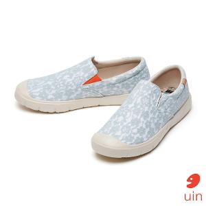 uin 西班牙原創設計 女鞋 懶人鞋 卡迪斯蕾絲淺草綠彩繪休閒鞋W1490133