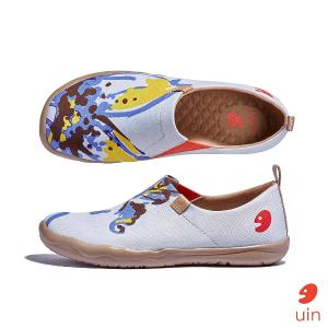 uin 西班牙原創設計 女鞋 帆布鞋 懶人鞋 蝶舞郁香彩繪休閒鞋W1010586
