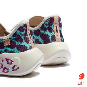 uin 西班牙原創設計 女鞋 運動鞋 聖塞巴斯蒂安2藍紫豹彩繪休閒鞋W1590515