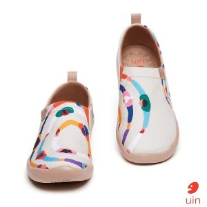 uin 西班牙原創設計 女鞋 帆布鞋 懶人鞋 愛的圈圈彩繪休閒鞋W1010029